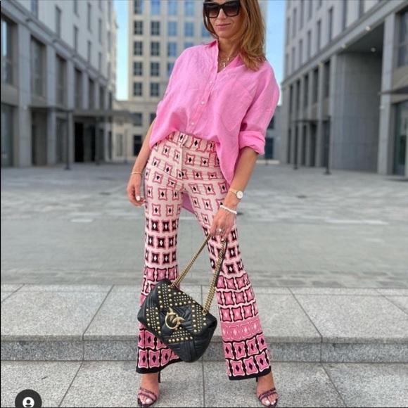 ZARA GEOMETRIC PRINTED PANTS - Picture 3 of 14